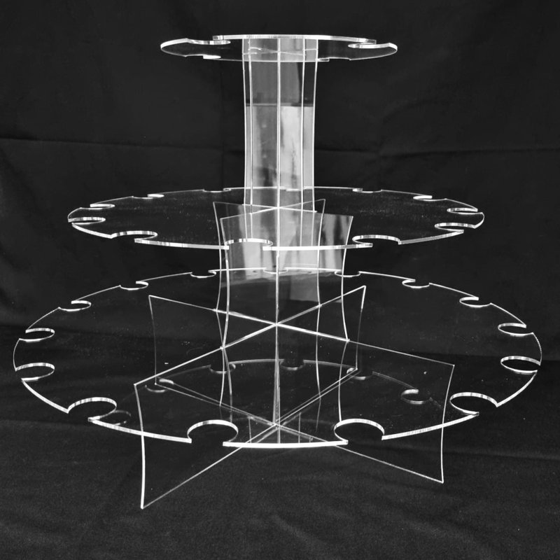 1 Bottle Tabletop/Countertop Wine Bottle & Glass Rack in Clear