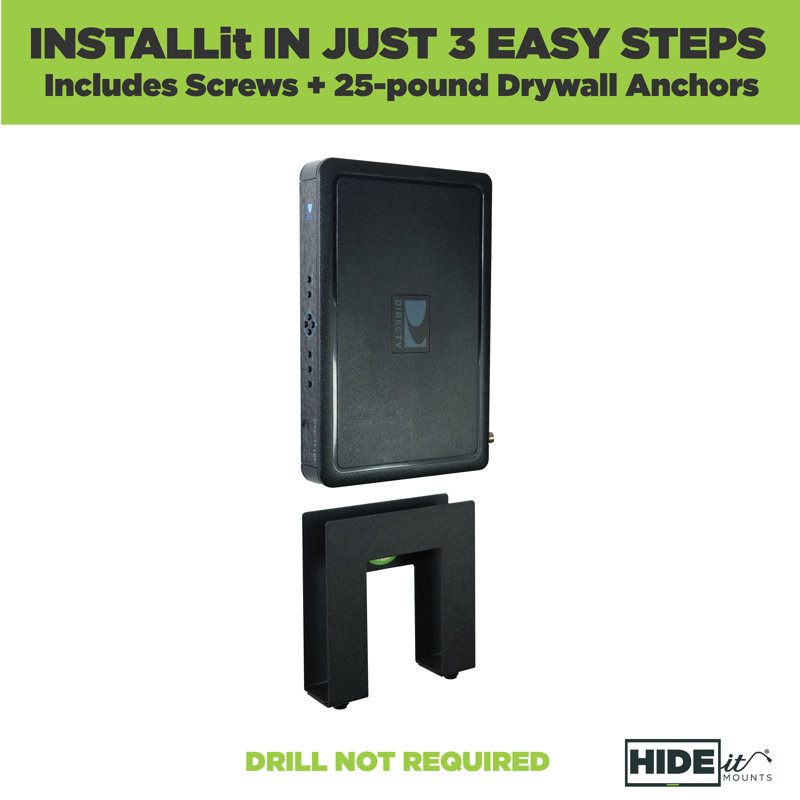 HIDEit Uni-S | Adjustable Small Electronics, Cable Box Mount + Small Computer Mount