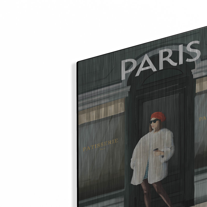«Girl In Paris 2» par Omar Escalante, art mural en métal, H 16 po x l 12 po