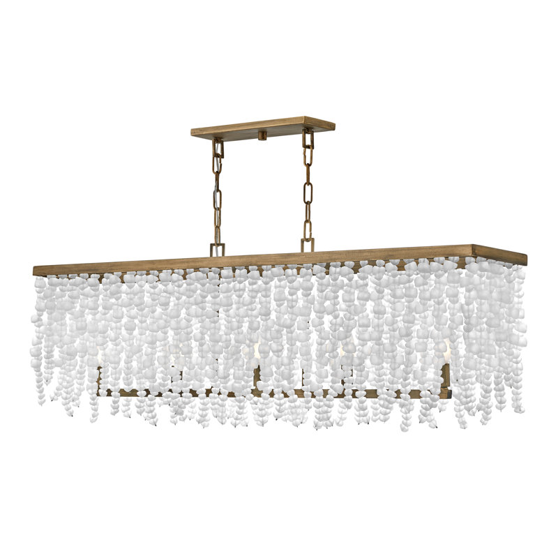 Dune Five-Light Hand-Strung Sea Glass Single Tier Chandelier