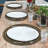 Jolin Round Beaded Placemats Set with Shimmering Symmetrical Design Elegant Table Mats for Christmas Decor