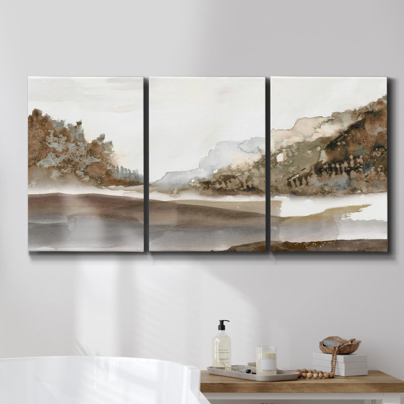 Silent Mountain III - Toile encadrée multi-pièces, H 27 po x l 54 po x P 2 po