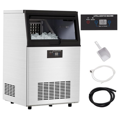 Machine à glaçons commerciale avec capacité de 110 LB en 24H - 33 LBS, auto-nettoyante, 40 pièces de glace par plateau