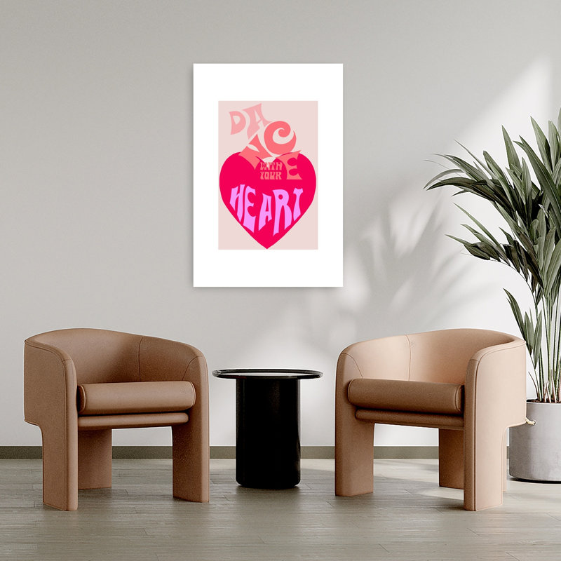 Dance With Your Heart Retro Romantic Wall Art Print by Casa Cartissi - Print, 91.44cm H x 60.96cm W