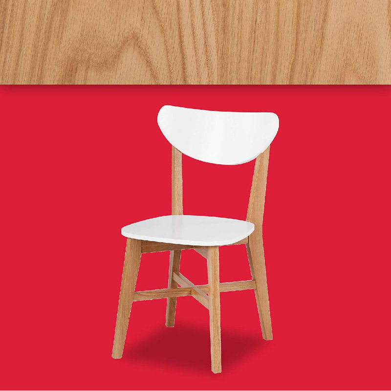 Abacus Universal Expert Dining Chair, Modern Scandinavian Solid Wood, Curved Back