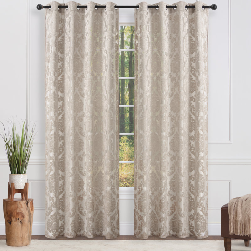 Ensemble de rideaux semi-transparents avec œillets Branca, Taupe, L 52 po x L 84 po