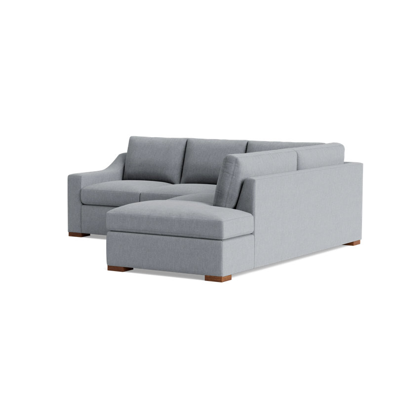 Lucca Corner Sectional, Performance Weave - Zinc, Right Hand Facing