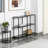 31.5 Inch Metal Console Table With 3 Tier Strage Shelves,Narrow Entryway Table,Modern Sofa Tables For Entryway, Living Room,Bedroom,Black