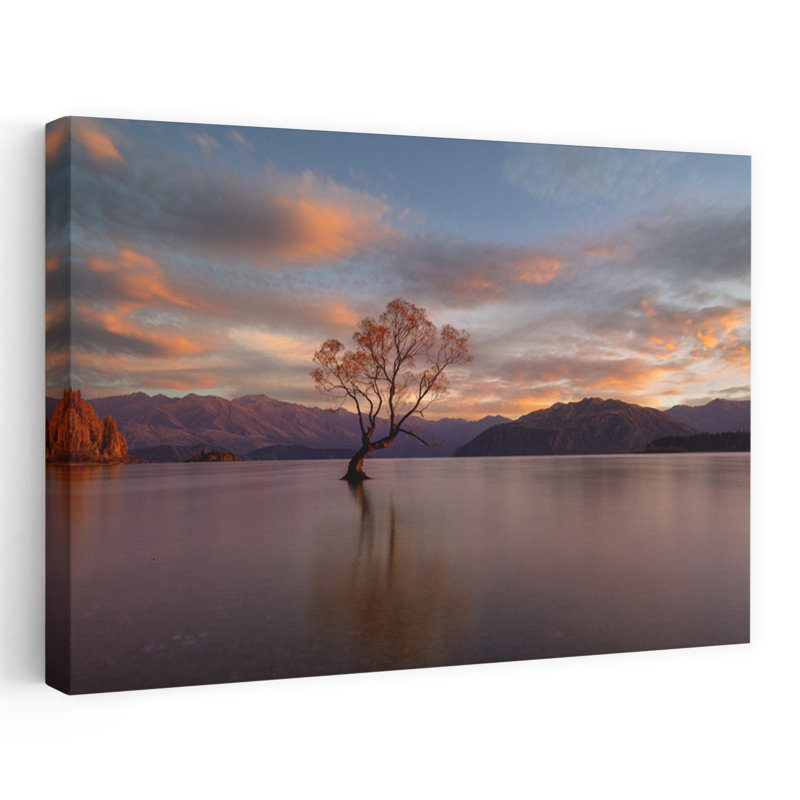 Art mural contemporain abstrait Lone Tree, H 18 po x l 12 po