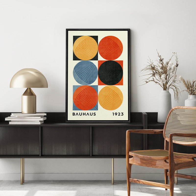 Œuvres abstraites, couleurs vives et classiques, collage «Colorful Geometric Circle Bauhaus» sur, Noir, H 24 po x l 16 po