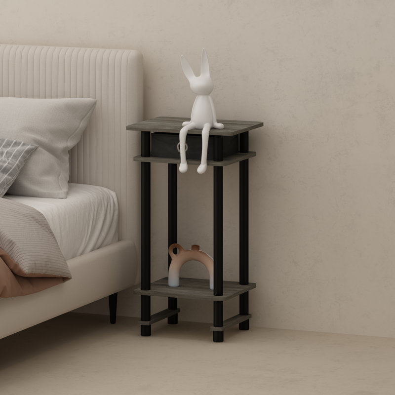 Table de chevet Jeronica, Chêne français / noir / noir, Individuel