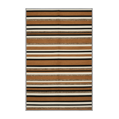  Tapis blanc lavable rayé Adobe