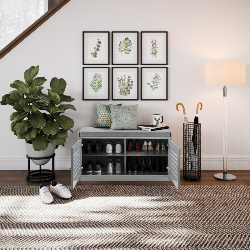 Shoe Storage Bench, Gray