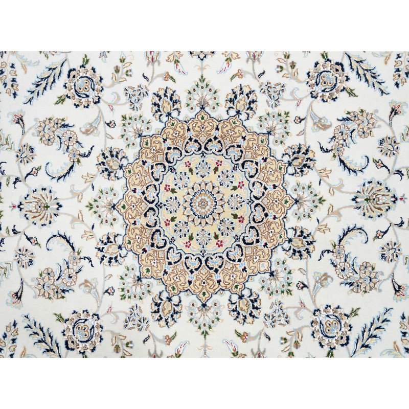 Tapis de couloir oriental noué à la main en laine et en soie noué à la main 8 pi x 16 pi 2 po Nain ivoire 8 pi x 16 pi 2 po CA7950E868A14A4A955FEA4FCDFFEFD2