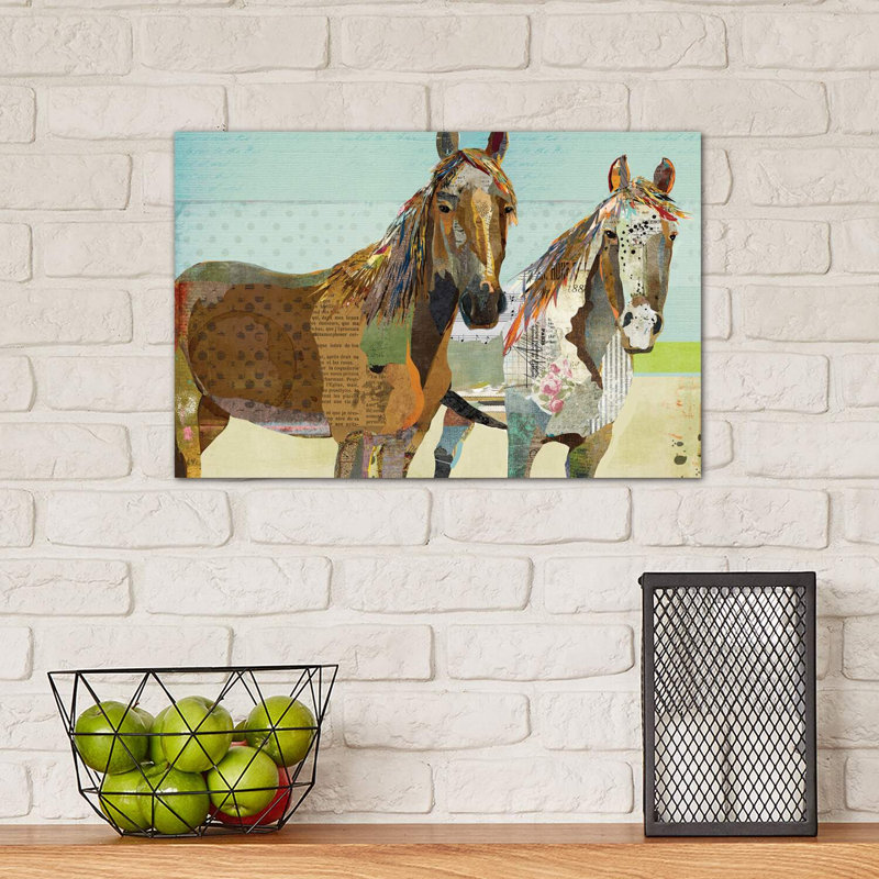 2 Horses by Traci Anderson - Wrapped Canvas Print, 30.48cm H x 45.72cm W x 1.91cm D