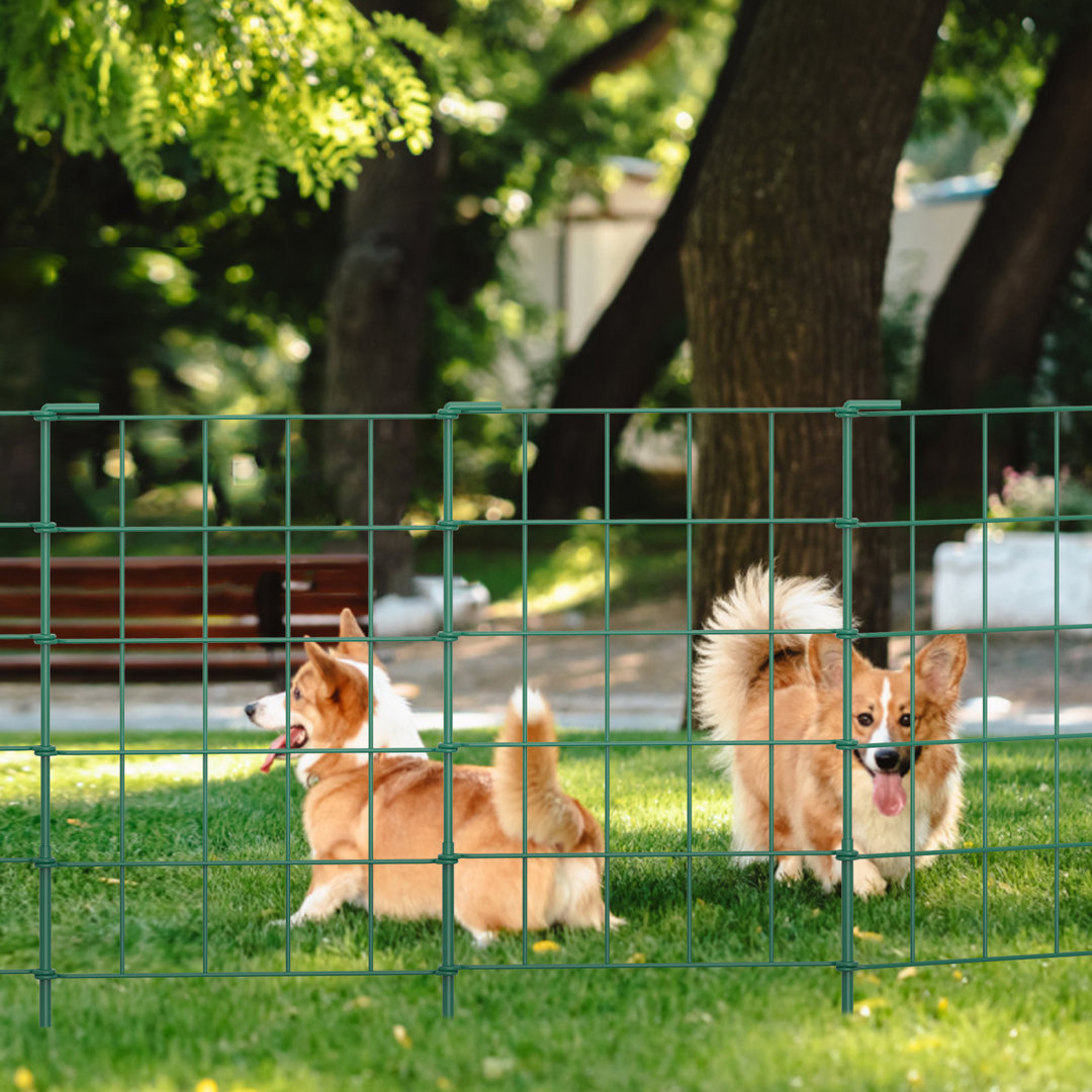 12.2'' H x 16.5'' W Metal Fence Panels Included (Set of 10) Dundee Deco