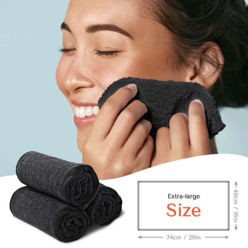 Hand Towel Quick Dry Hair Salon Towel, Black