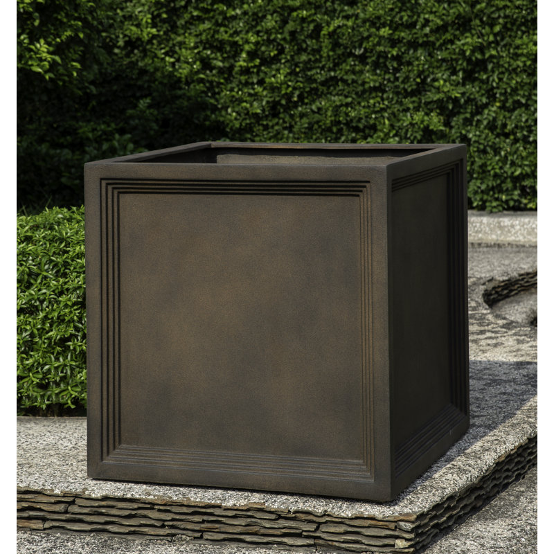 Boîte à fleurs en fibre de verre Sandhurst, Rouille clair, H 22 po x l 22 po x P 22 po