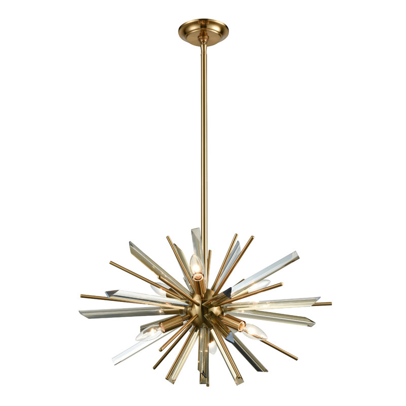 Palisades 6 - Light Chandelier, Antique Brass