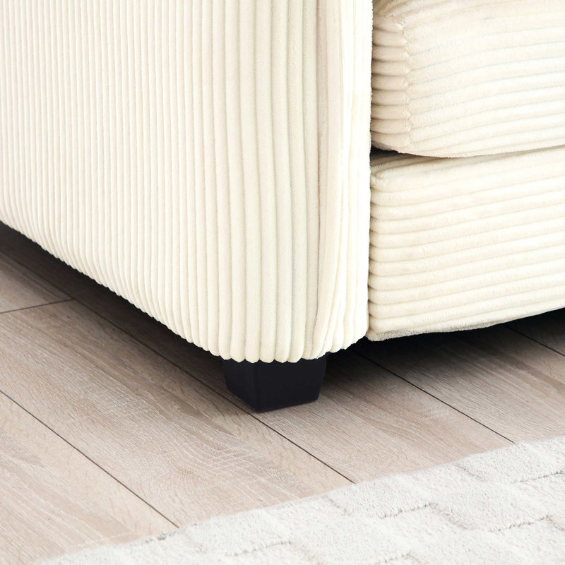 Canapé modulaire en velours côtelé beige amovible - Confort et commodité 3 - mélange moderne et rétro