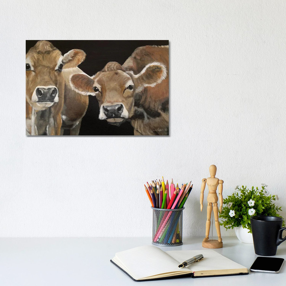 Hello There Cows von Suzi Reman - No Frame Gallery-Wrapped Canvas Giclée on Canvas