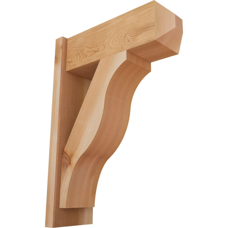 Persienne en bois rustique Funston Craftsman, P 20 po x H 28 po, Cèdre rouge occidental l 7 1/2 po (lisse)