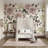 Beige Floral Pattern Wallpaper-93707526