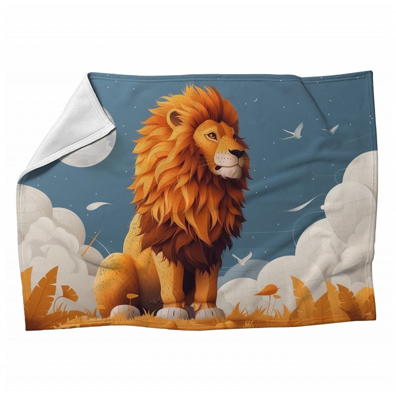 Jeté en molleton Majestic lion - Jetés de vie sauvage pour canapés ou lits, Grand lit