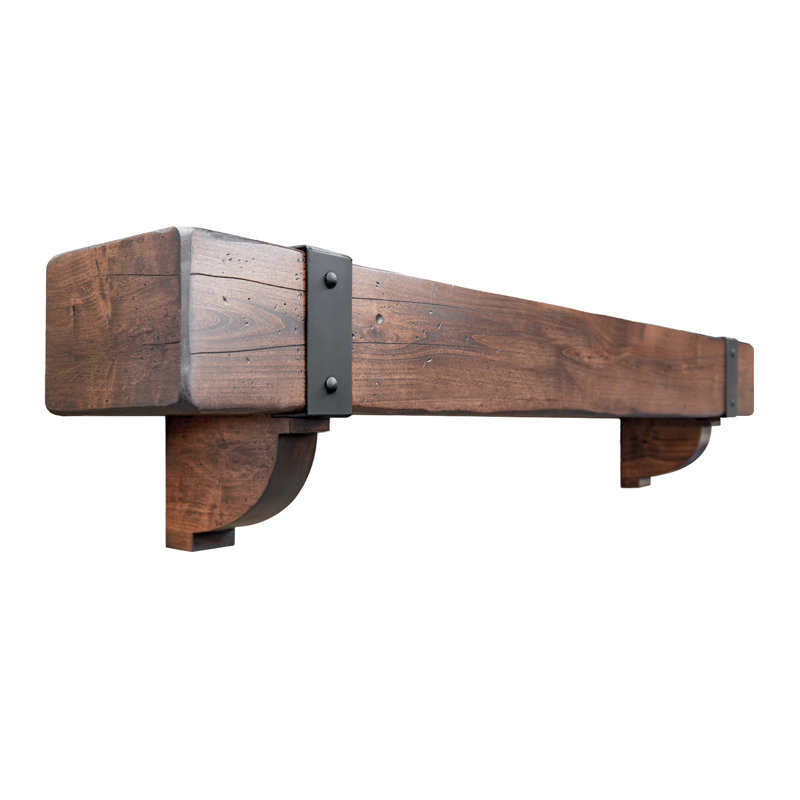Breckenridge Fireplace Mantel with Steel Straps, 72"