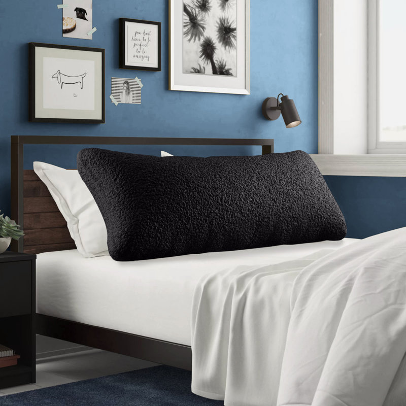  Housse de sherpa pour corps - taie d'oreiller en sherpa avec fermeture à glissière, Noir