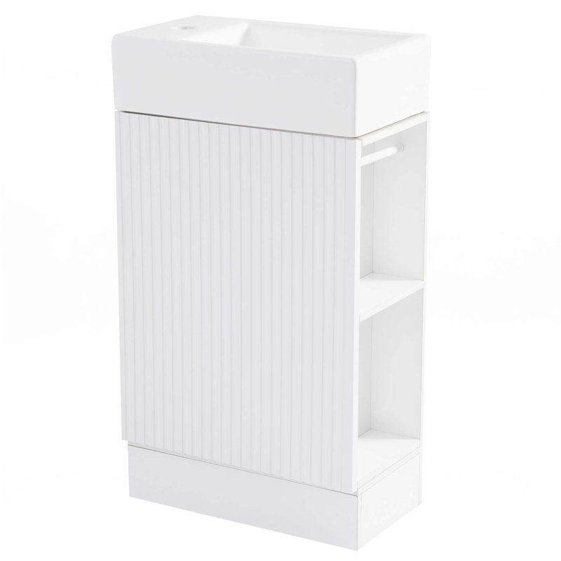 18.6" Bathroom Vanity With Sink, White