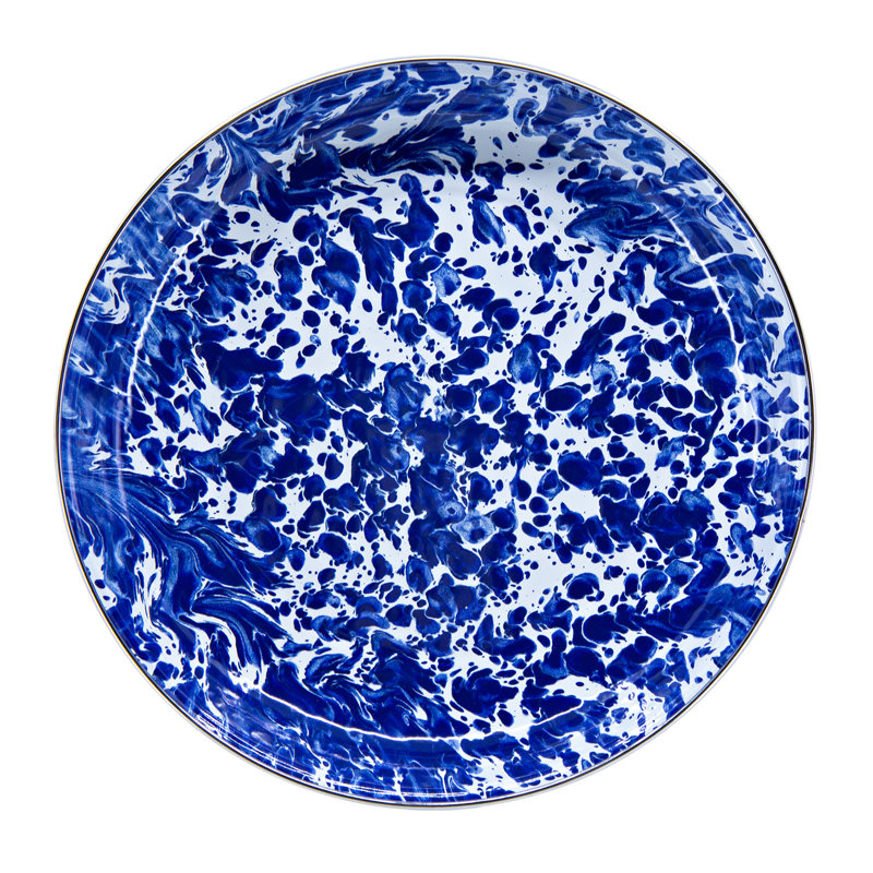 Swirl Enamelware Pasta Plate, Cobalt Swirl