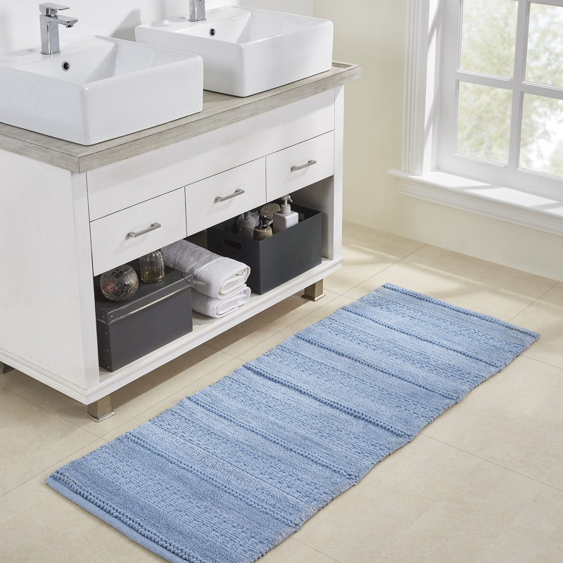 Tapis de couloir en chenille Asalia, 24 po x 60 po, Bleu