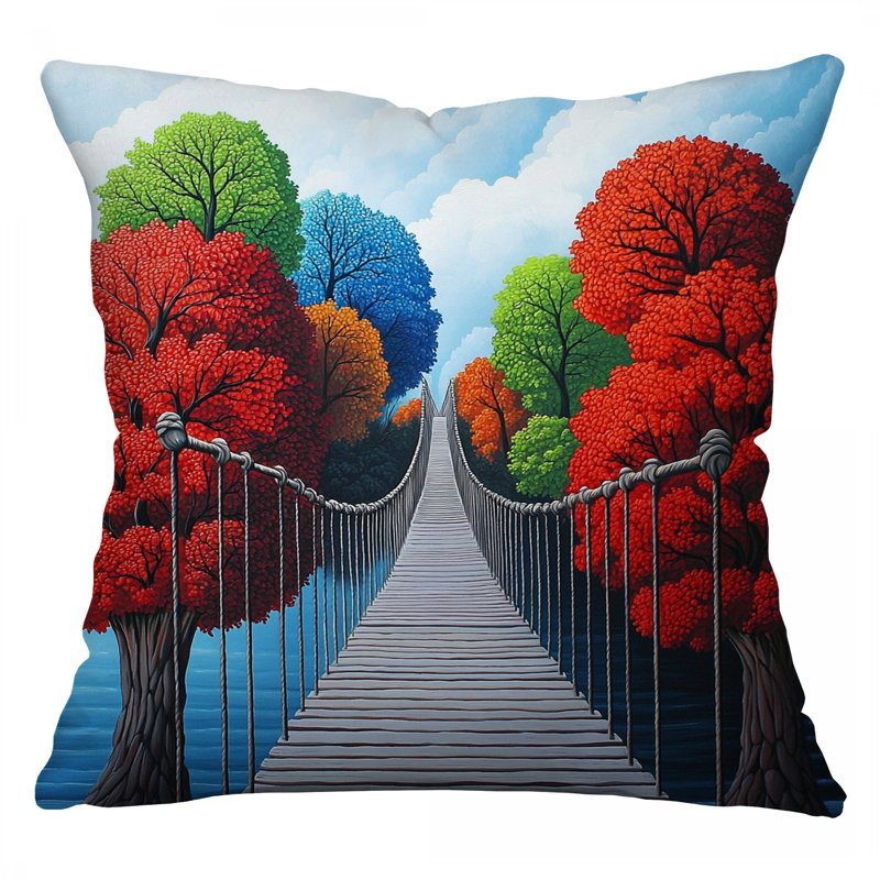 Coussin Suspension Bridge, coussins en coton architecture, Carré 14 po