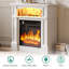 Russel Lark Manor Electric Fireplace with LED Storage Shelf-479935852