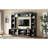 All-In-One Modern TV Stand With Bookcase For Tvs Up To 65-Inch, Entertainment Center With 4 Adjustable Shelves,Tempered Glass Doors, Display Storage Cabinet, Ample Storage Space TV Stand-1931059209