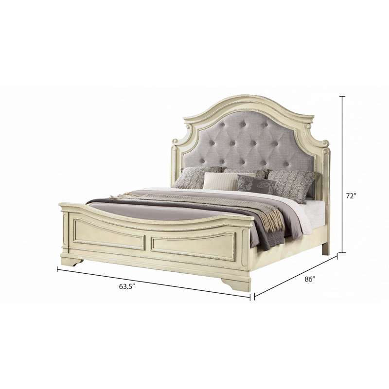 Ensemble de chambre Ayden, Grand, Quatre pièces : lit, table de chevet, commode et