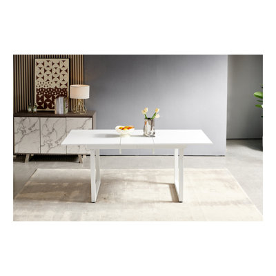 Square Extendable Dining Table With Metal Leg,Modern Space Saving Kitchen Table For Living Room by Brayden Studio