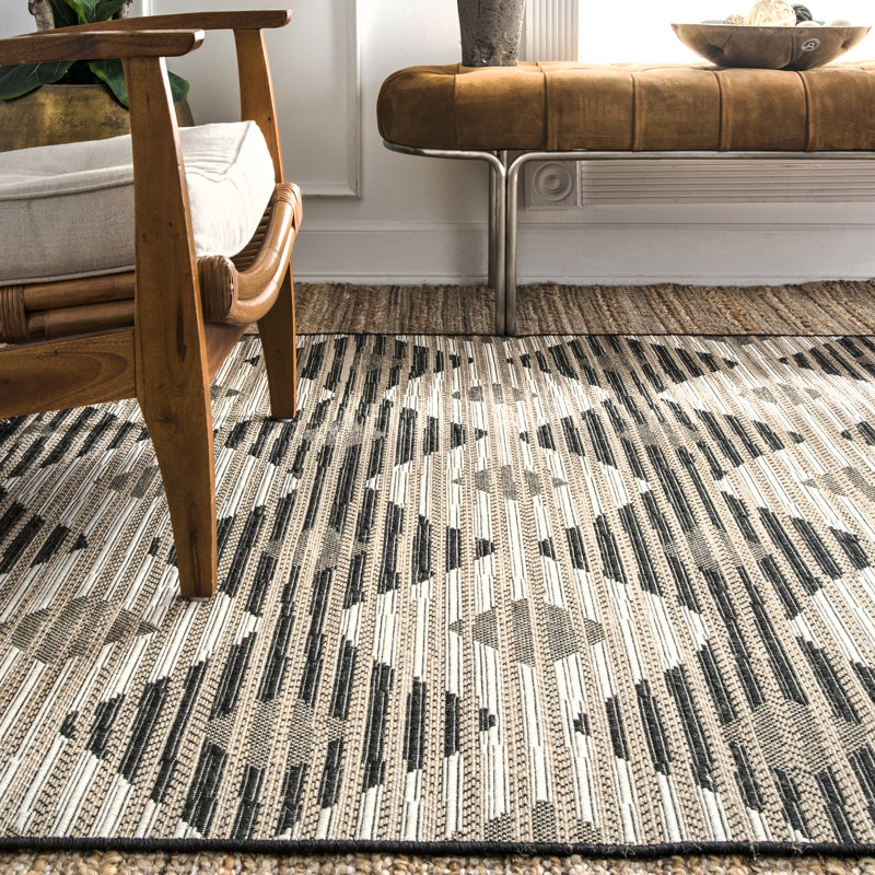 Tapis intérieur / extérieur beige / noir Lemmikki, Rectangle 4pi x 6 pi