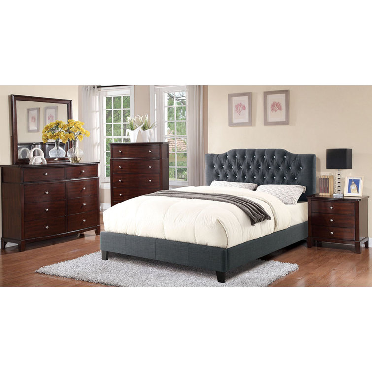 F&L Homes Studio Selsey Upholstered Platform Configurable Bedroom Set ...