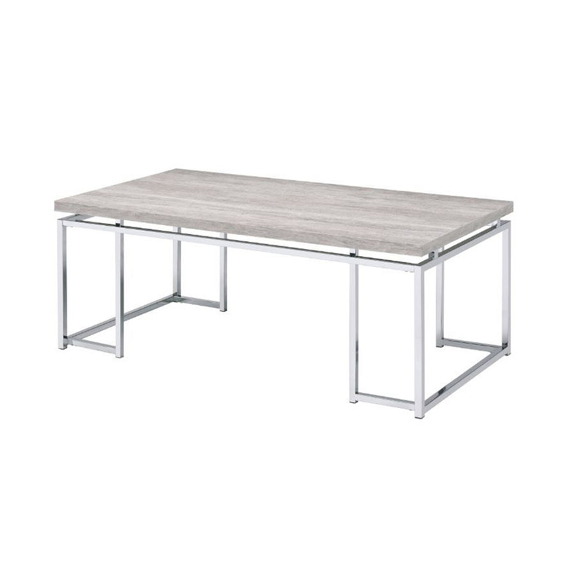 Rectangular Coffee Table With Metal Sled Base