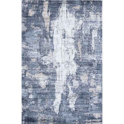 Abstract Area Rug in Blue