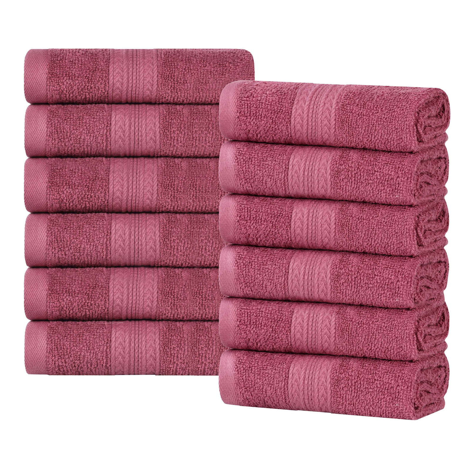 Simba Eco-Friendly Sustainable Cotton Washcloth Towel, Rosewood