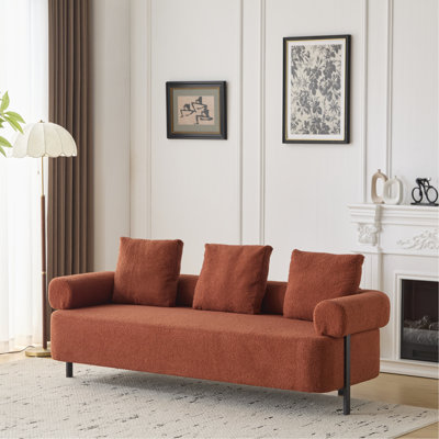 3 coussins orange, 78 pouces de long, avec 3 coussins pour le salon, la chambre à coucher, un appartement et des coussins rembourrés confortables de 78 pouces