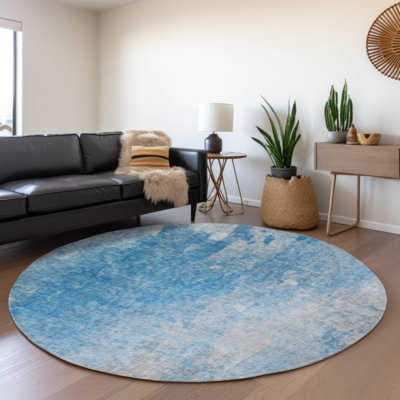 Premium Machine Washable Cerrito AMF562 Blue Rug