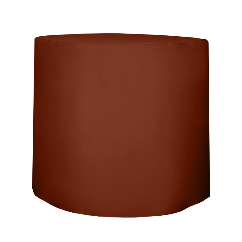 Javin Solid Color Round Tablecloth, Burnt Orange, 3