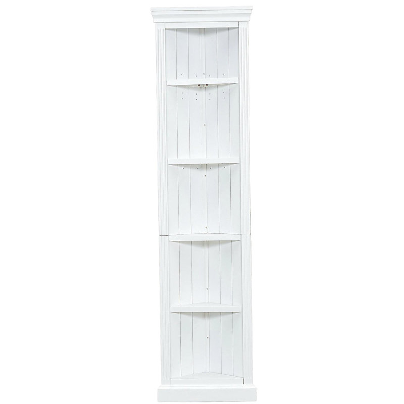Étagère d'angle moderne de 83,4 pouces de hauteur, bibliothèque d'angle à cinq couches, étagère de rangement verticale