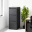 15.2'' W x 40.4'' H 3-Drawer Metal Vertical File Cabinet with Lock, Tall Slim Filing Storage Cabinet with Full-Extension Drawers & Anti-Tip, Black-1655029523