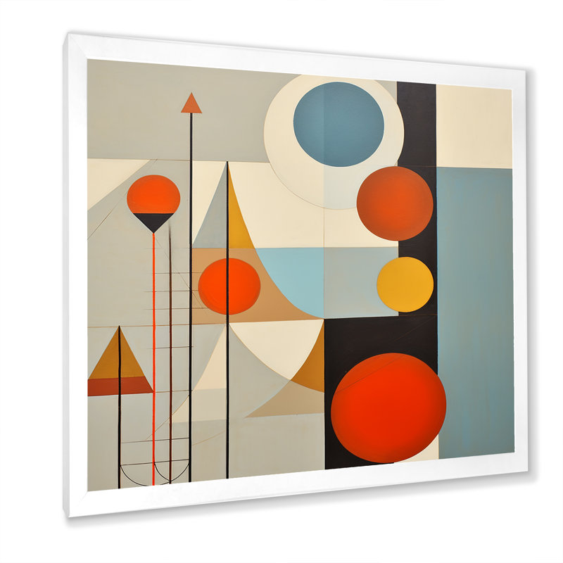 «Serendipity Abstract Mid-Century Geometrics I - Abstract Midcentury», art mural, Cadre simple blanc