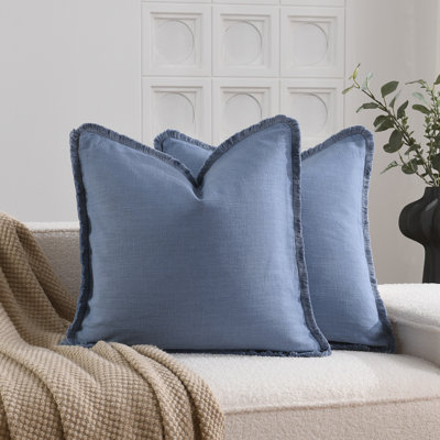 Housse de coussin en lin délavé texturé Boho Farmhouse